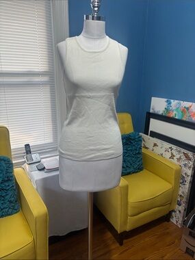 GREY LAB Cream Ribbed Sleeveless Tank